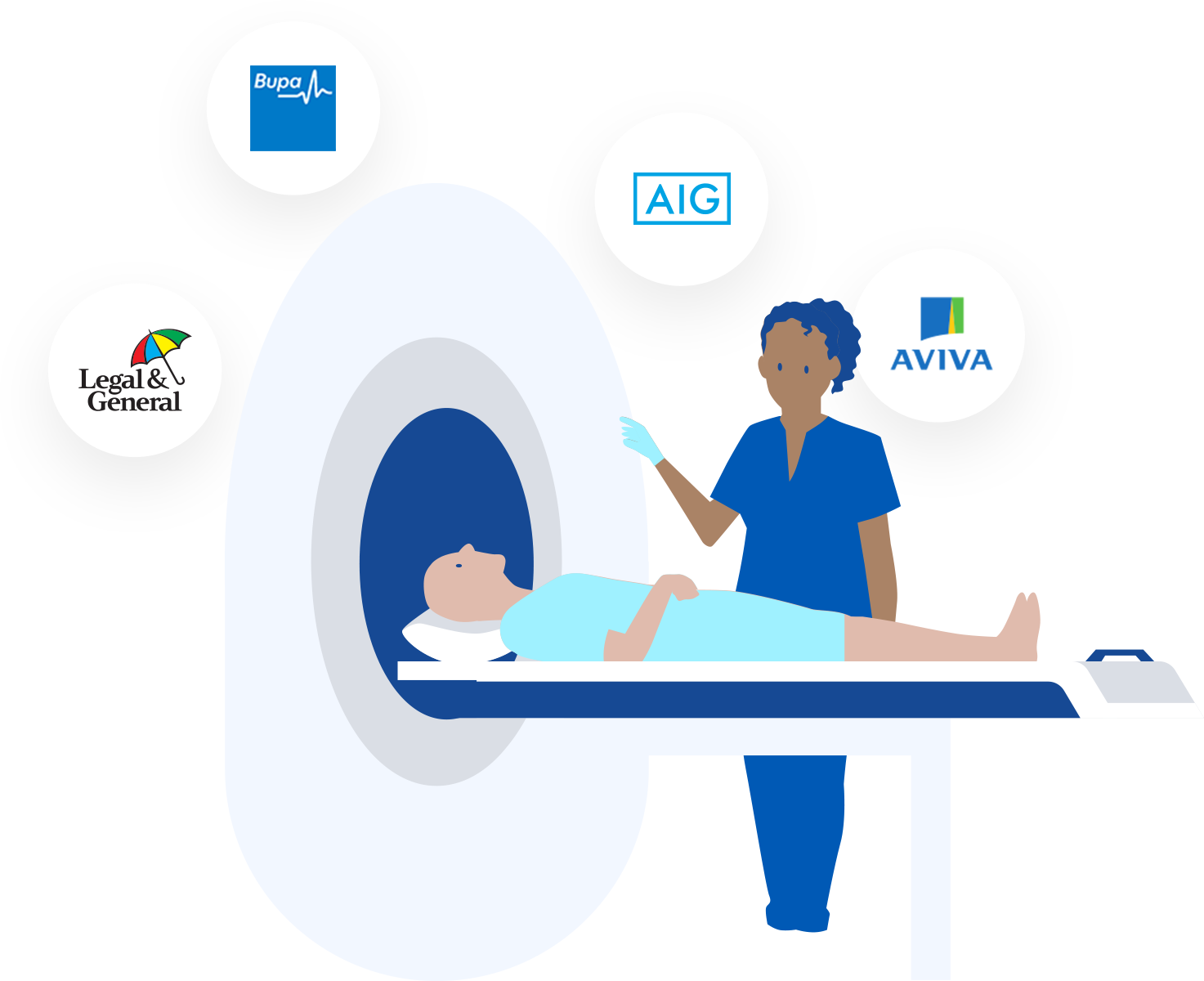 Patient undergoing a tomography scan