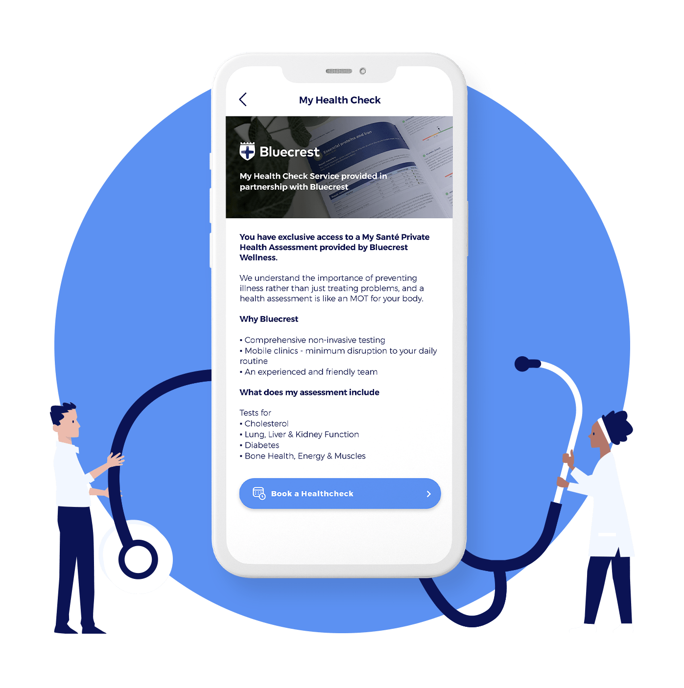 MySante My Health Check screen