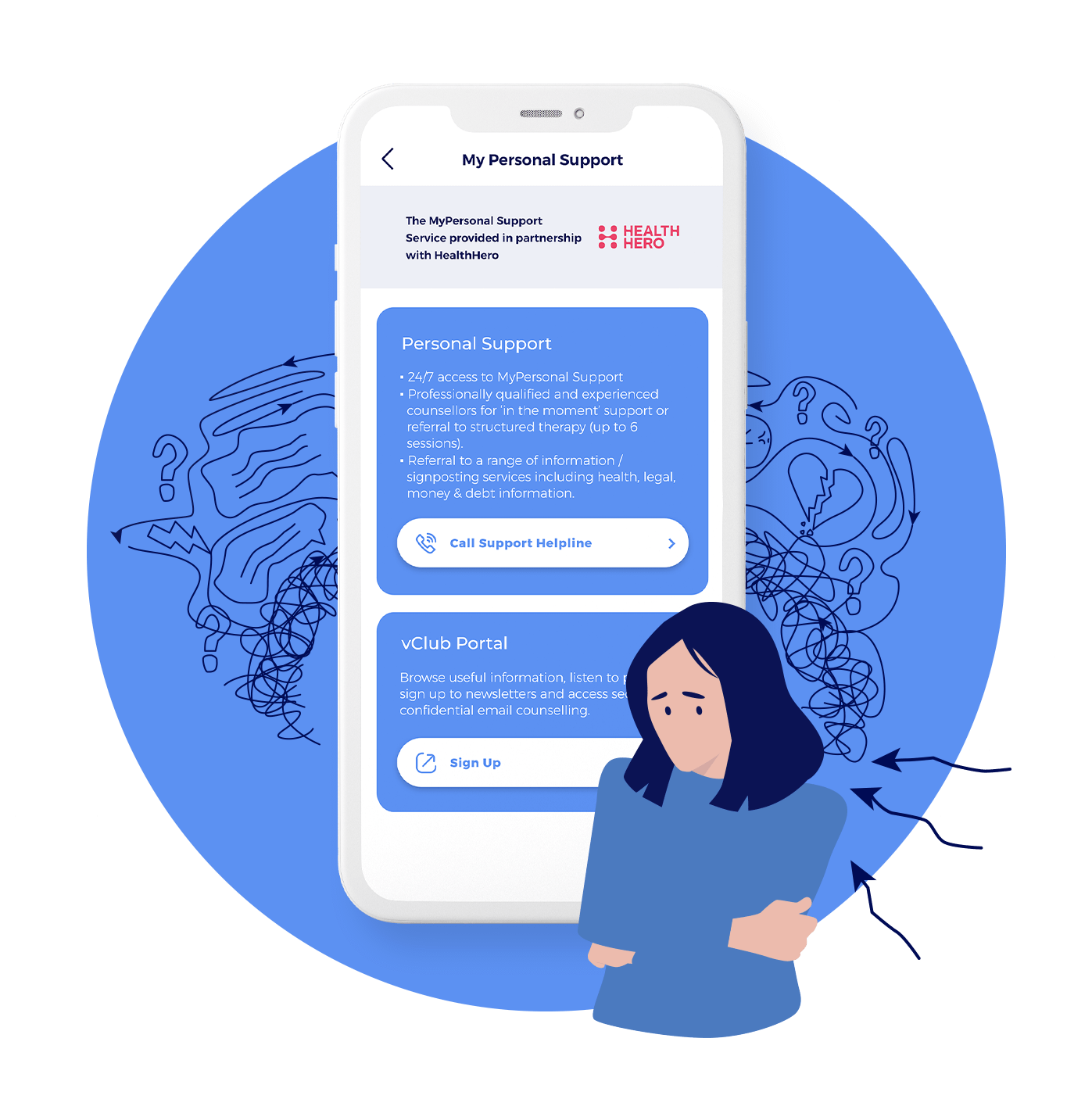 my personal support my sante app screen