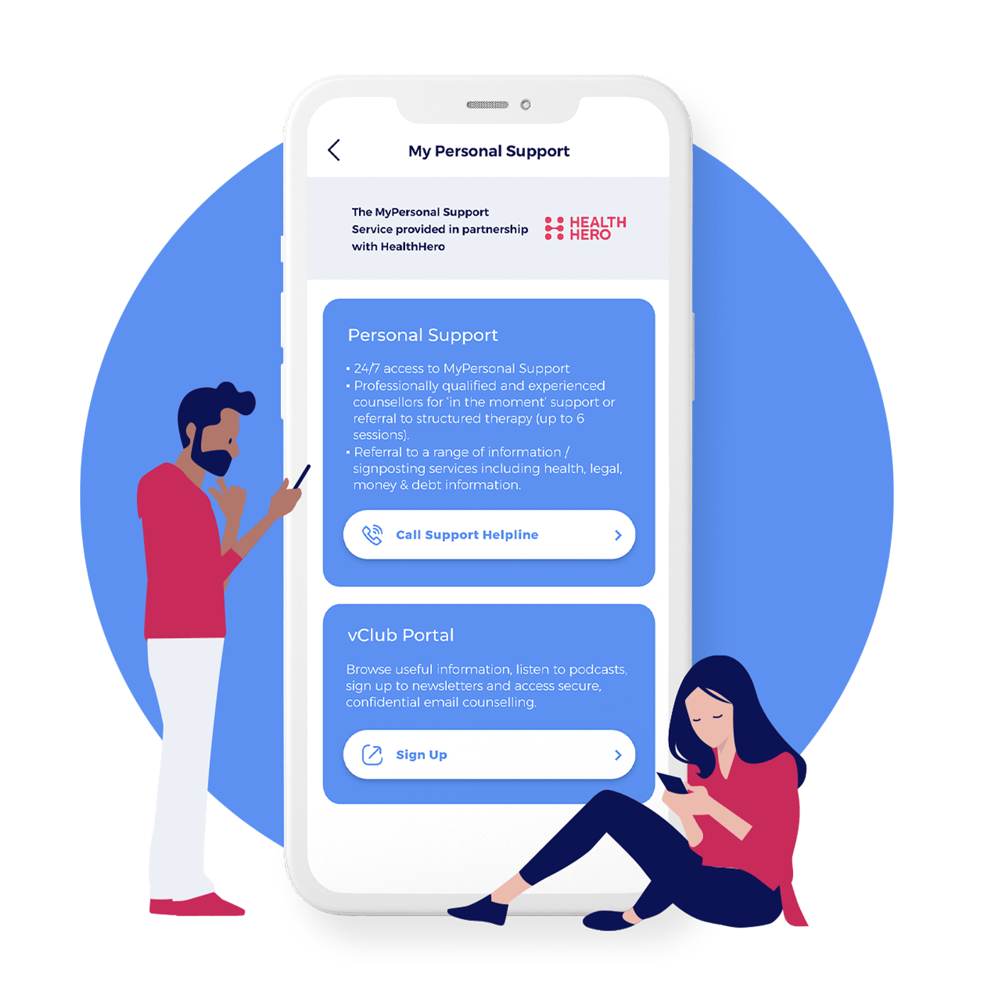 MySante My Personal Support screen