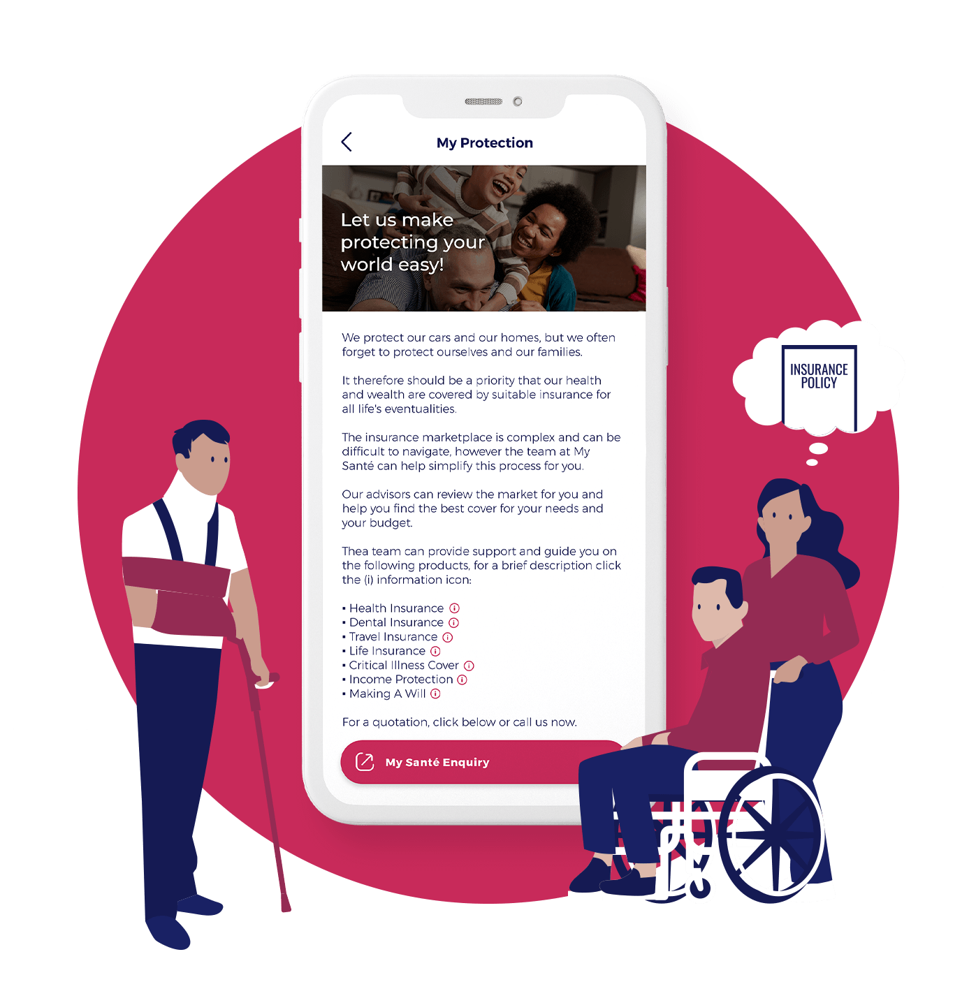 MySante My Protection screen