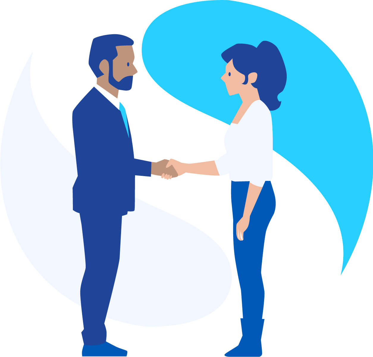 Two people shaking hands with the Sante logo in the background, symbolising partnership and collaboration