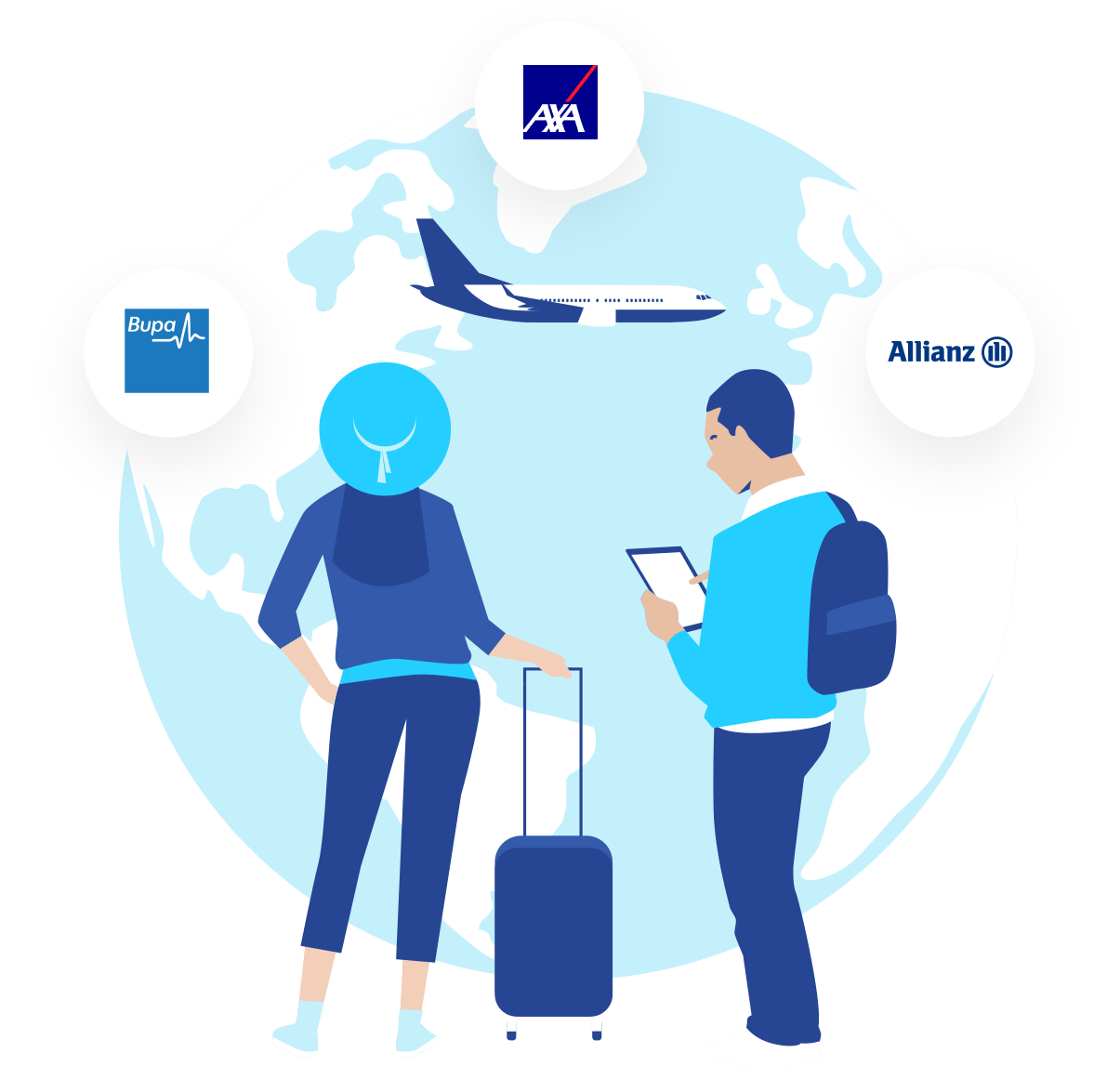 two people travelling figure