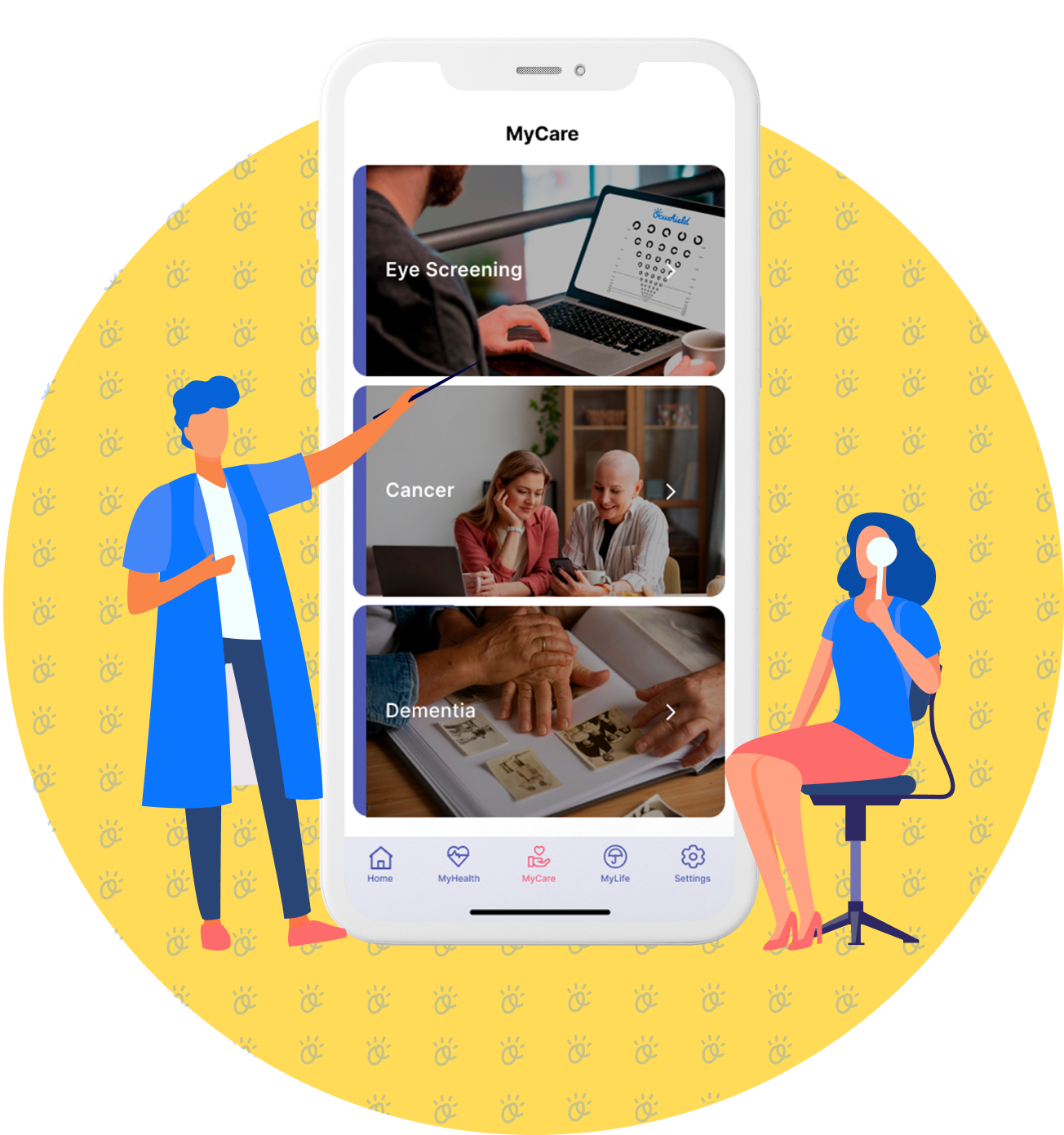 MySante app my care section